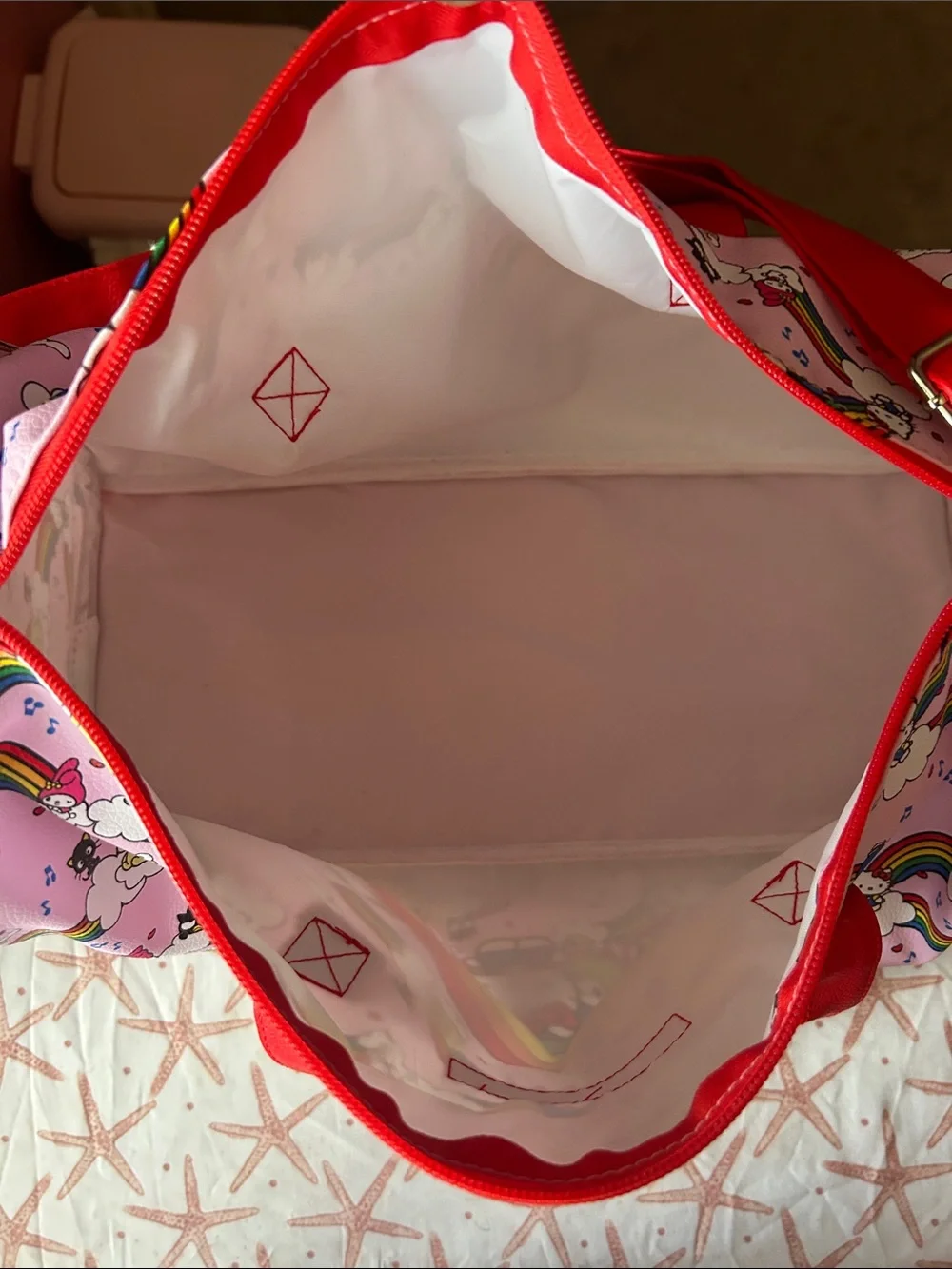 Hello Kitty Rainbow Pink Duffle Bag